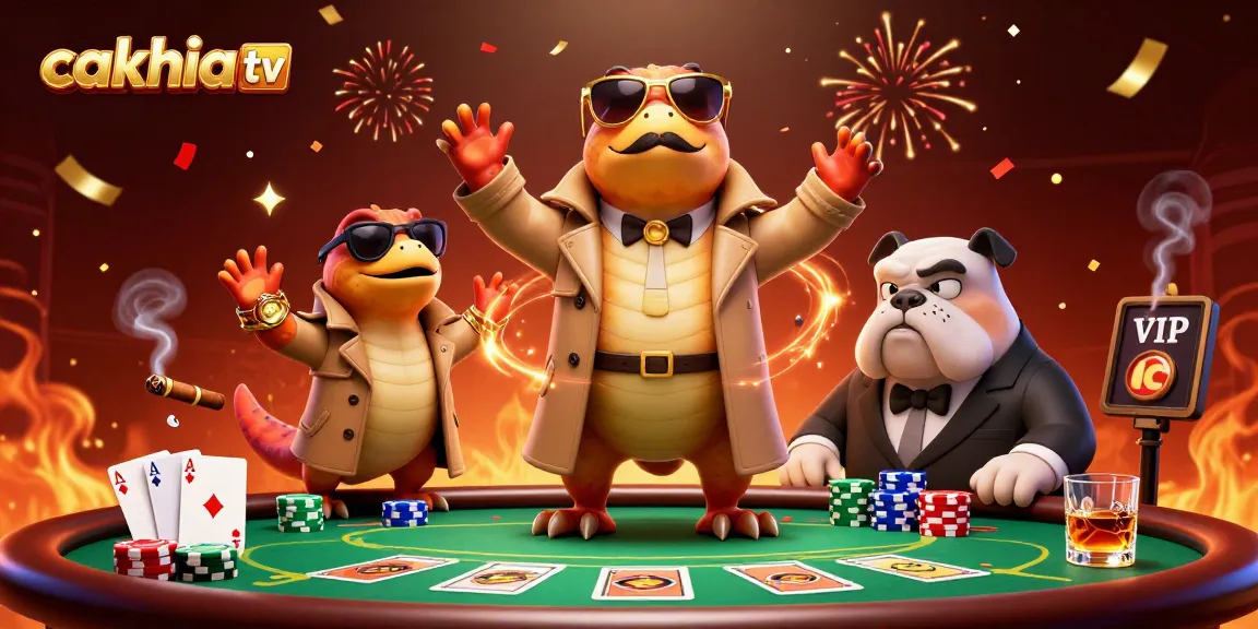 Cakhia TV showcases raptors in a trench coat trying to sneak into a casino lounge.