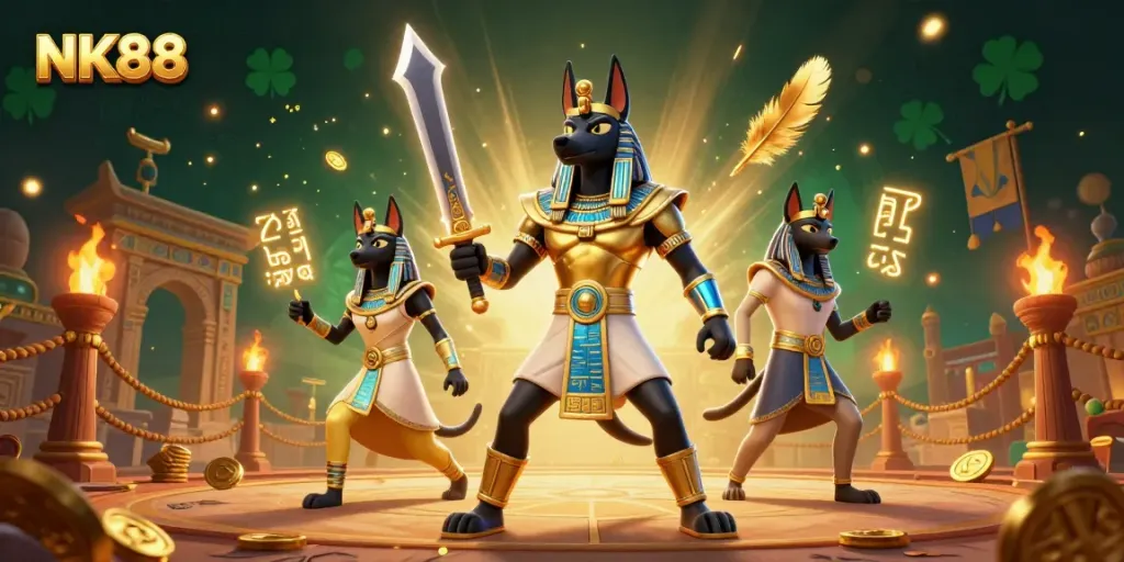 Experience excitement at NK88 with ancient Egyptian warriors and dynamic gaming elements.