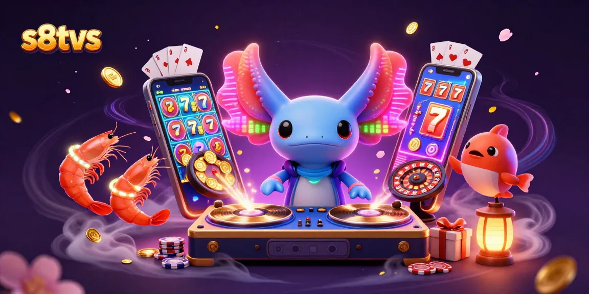 Experience the vibrant energy of s8tvs with a colorful casino scene filled with dynamic characters and gaming elements.