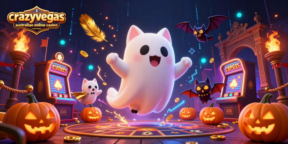 Experience the thrill at crazyvegas australian online casino real money with a lively ghost cat and vibrant elements.