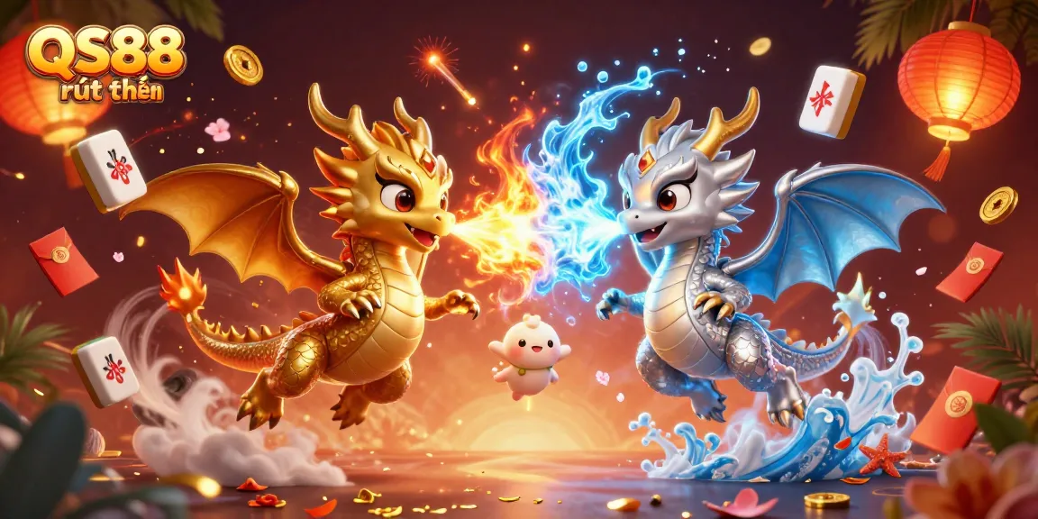Engage with QS88 rút tiền while witnessing dragons in a vibrant casino scene.