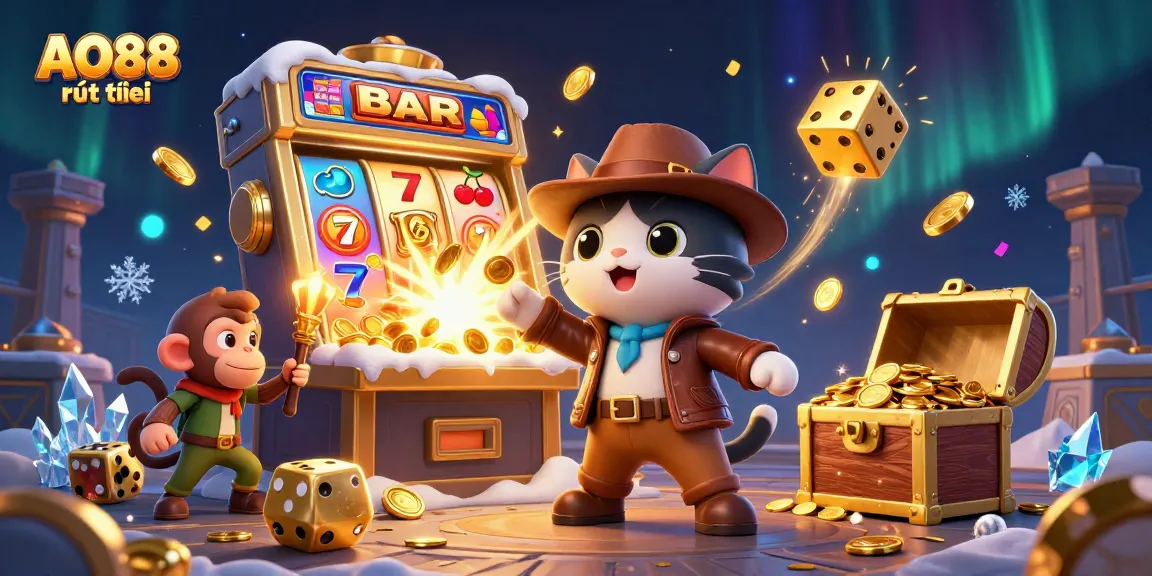 Engaging scene of AO88 rút tiền with vibrant characters and casino elements generating excitement.