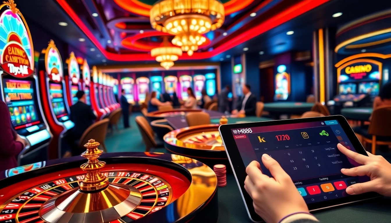 Experience the thrill of gaming at MM88 with vibrant casino tables and exciting action.
