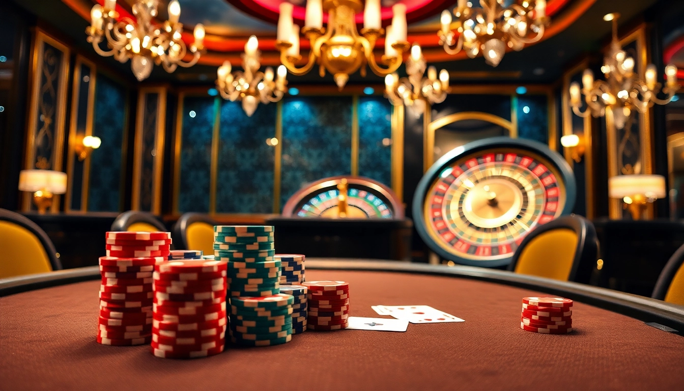 Engage with excitement at the casino table with https://sky88.tel/ showcasing vibrant poker chips and cards.