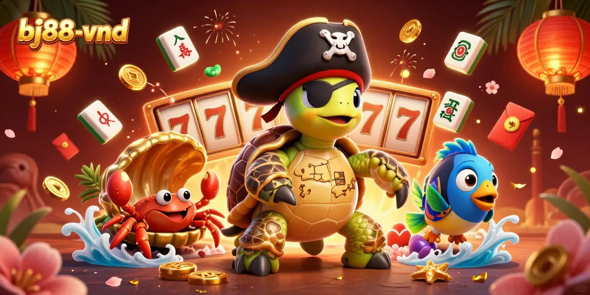 Experience the thrill of winning at bj88-vnd with 3D characters exploring dynamic casino treasures.