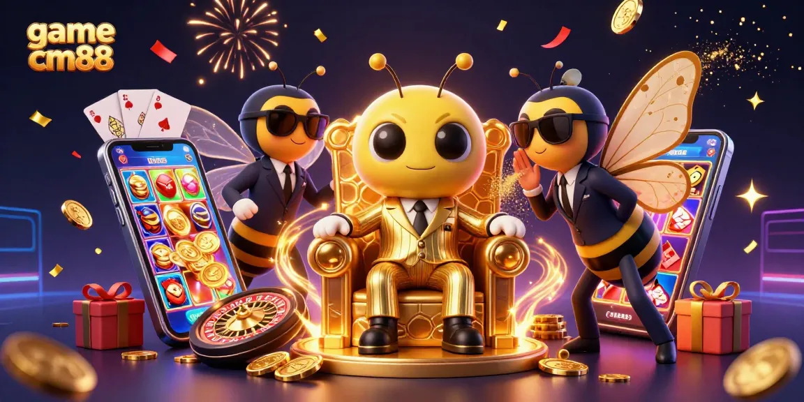 Play thrilling games at CM88 with the 3D illustration showcasing "game cm88" activities, enriching the online gambling experience.