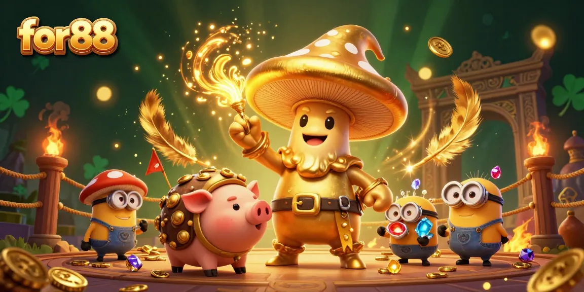 Engage in vibrant gameplay with for88 while encountering golden treasures and charming characters.