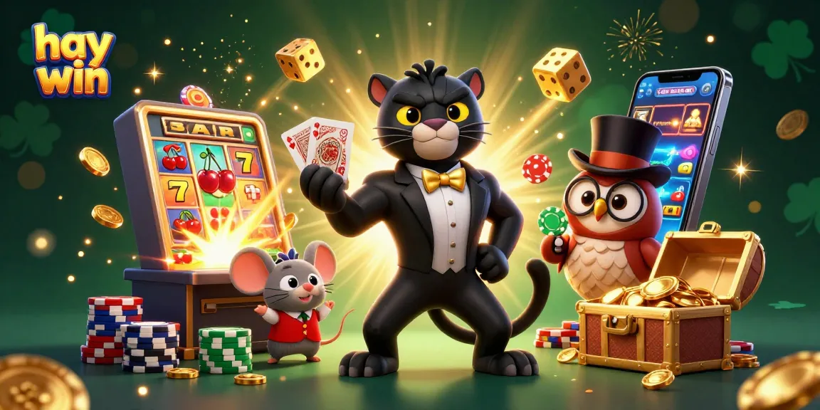 Experience the excitement of hay win with a stylish panther dealing cards amid casino glamour and jackpots.