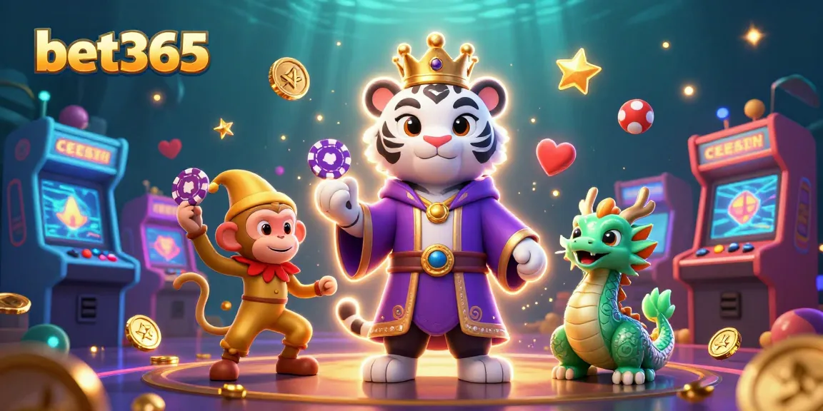Experience immersive betting excitement with bet365 in vibrant 3D casino-themed illustration.